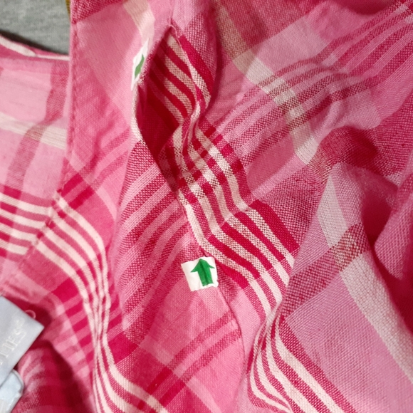 Only Necessities 90s Style Pink Plaid Pearlized Snap Front Maxi Dress 22… - Picture 12 of 14